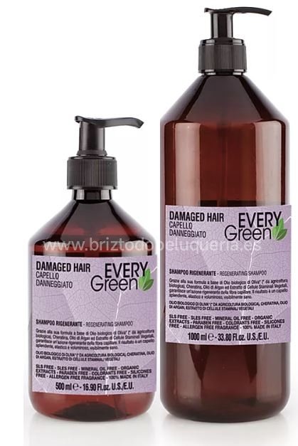 Champu REGENERADOR para Cabello estropeado o dañado Damaged hair EveryGreen