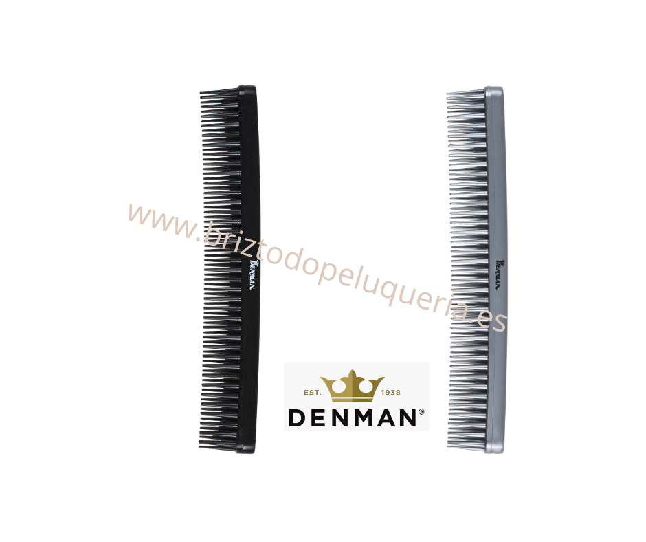 PEINE Para desenredar, peinar y cardar COLORES NEGRO O PLATA profesional D12 DENMAN