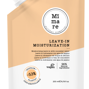 ACONDICIONADOR SIN ACLARADO PARA HIDRATACION INTENSA Leave-in moisturization con agua de pepino MIMARE
