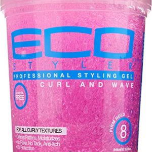 GEL DE PEINADO DE FIJACIÓN MEDIA ALTA PARA CABELLO RIZADO 946ml Eco Styler Styling Gel Curl & Wave Pink ECOCO ECO STYLE