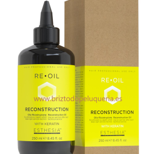 ACEITE RECONSTRUCTOR CON QUERATINA PARA EL CABELLO con PROTECCIÓN SOLAR RE-OIL ESTHESIA
