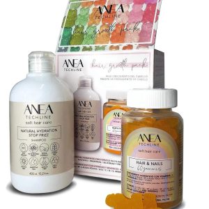 Pack de CHAMPÚ Y GOMINOLAS para Crecimiento del Cabello Hair Growth Pack Gummies ANEA TECHLINE
