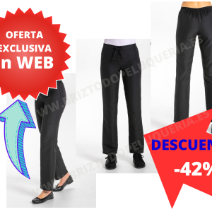 PANTALON NEGRO DE POLIESTER para peluquería, comercio y estética DYNEKE