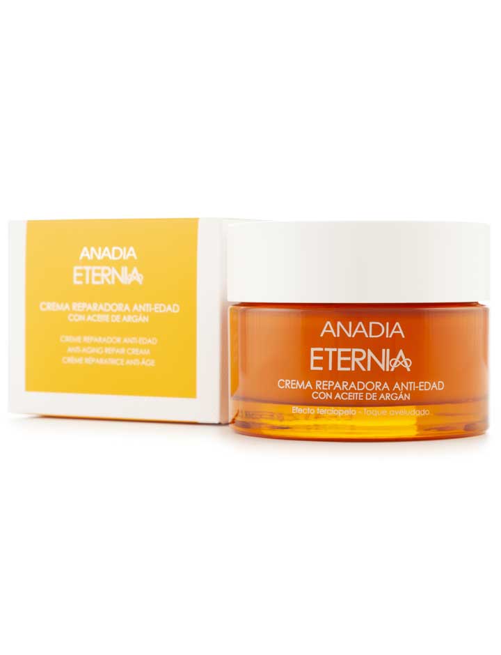 CREMA FACIAL Reparadora ANTI-EDAD con Aceite De Argán de 200 ml LINEA ETERNIA ANADIA PROFESIONAL - Imagen 3