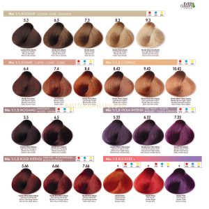 TINTE BAJO EN AMONIACO GAMA: Dorados, Cobre, Cognac, Caoba, Violeta intensos, Rojos intensos y Booster LOW AMMONIA PROFESIONAL EVERYGREEN