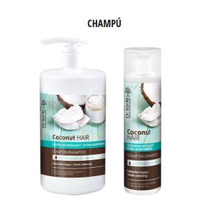 CHAMPÚ de ACEITE DE COCO EXTRA HIDRATANTE PARA CABELLO SECO DR. SANTÉ