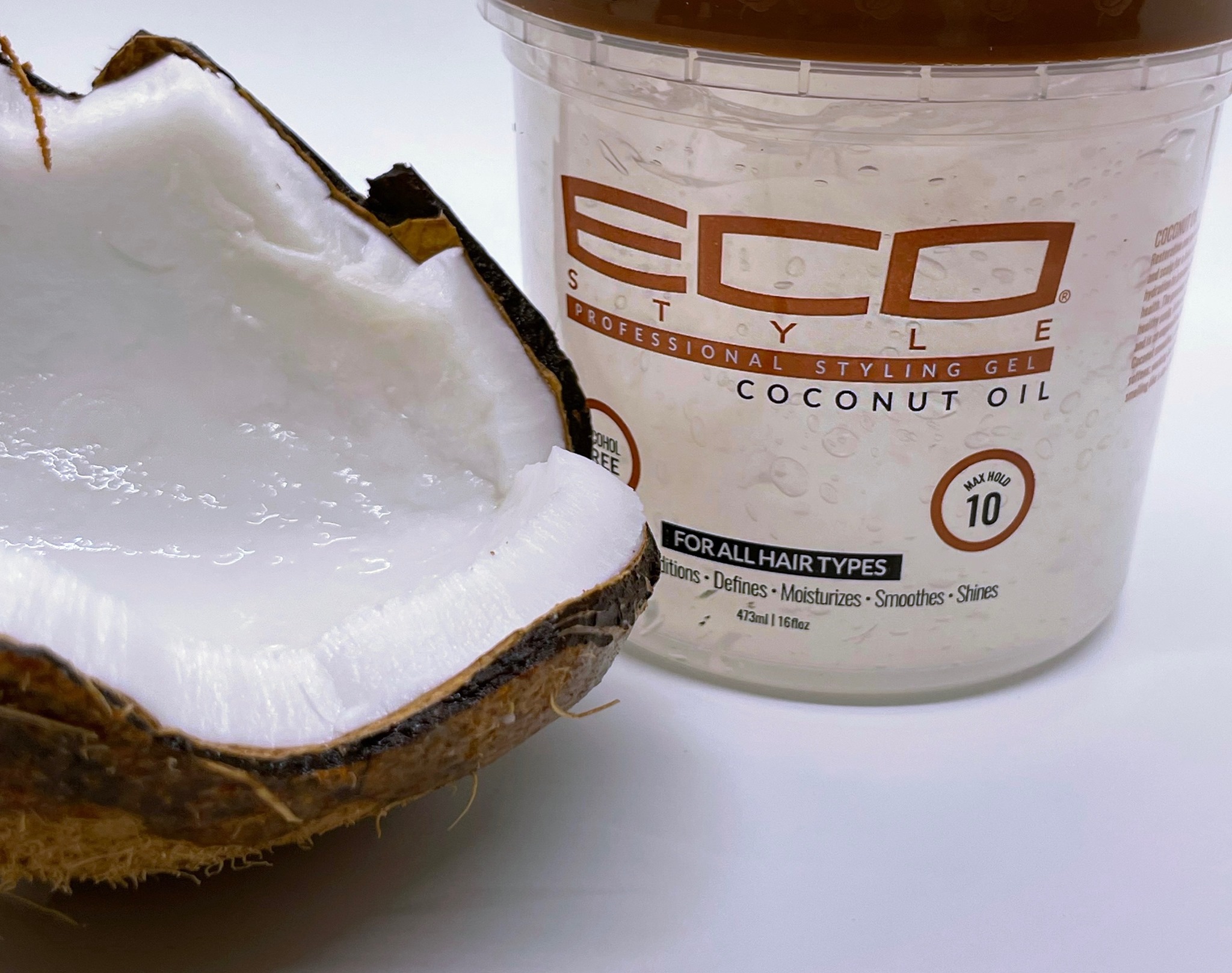GEL DE PEINADO DE FIJACIÓN FUERTE CON ACEITE DE COCO PARA CABELLO RIZADO Styling gel Coconut Oil ECOCO ECO STYLE