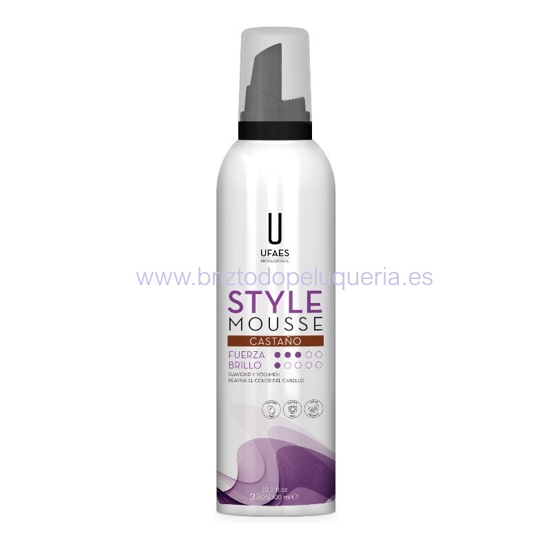 ESPUMA DE COLOR PARA PELO para fijar y reavivar el color del cabello Style Hair mousse color UFAES - Imagen 2