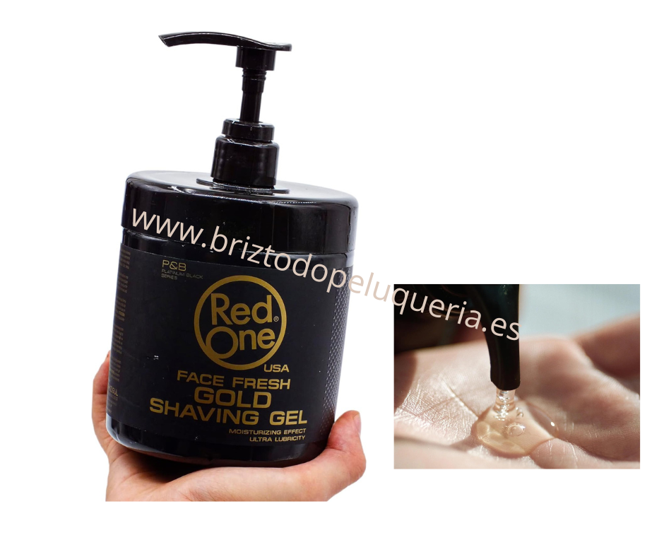 GEL DE AFEITADO Transparente Y Aroma Fresco Face Fresh Shaving Gel Gold 1000 Ml RedOne