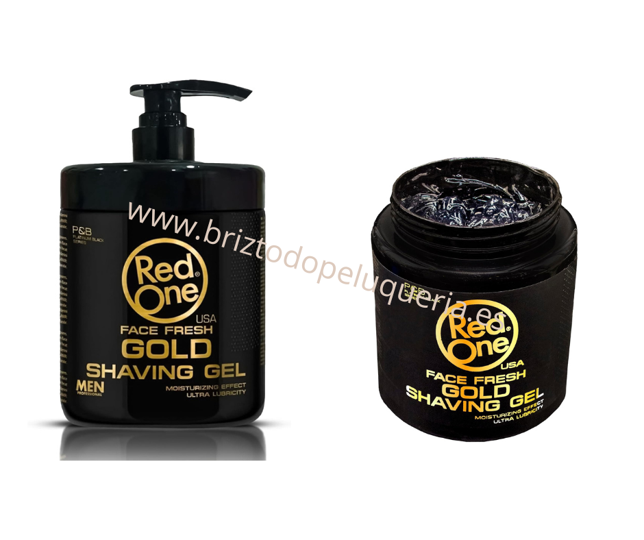 GEL DE AFEITADO Transparente Y Aroma Fresco Face Fresh Shaving Gel Gold 1000 Ml RedOne - Imagen 2
