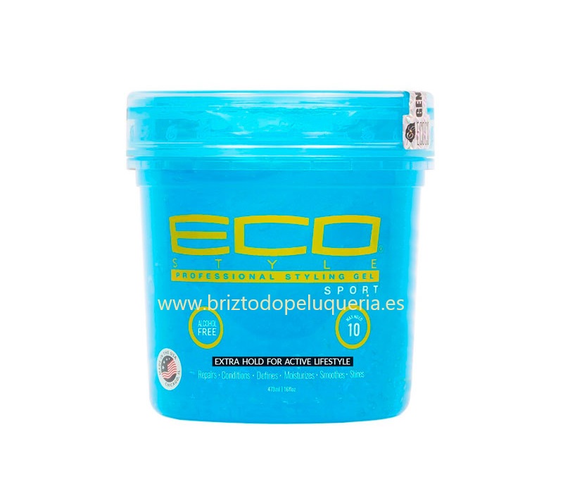 GEL DE PEINADO DE FIJACIÓN FUERTE PARA CABELLO, ESPECIAL PARA DEPORTE CON PROTECTOR UV Styling Gel Color Blue Sport ECOCO ECO STYLE