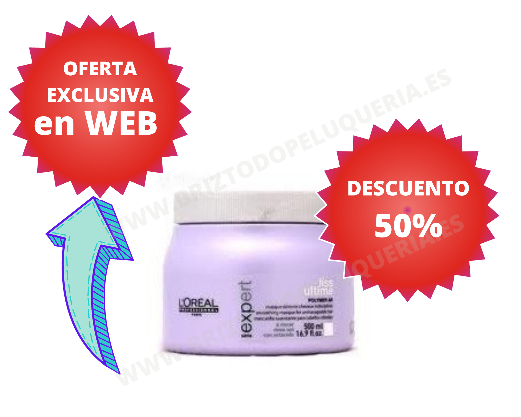 MASCARILLA ENRIQUECIDA PARA CABELLOS ENCRESPADOS, ASPEROS Y MUY DAÑADOS 500ml Serie Expert Liss Ultime Masque LOREAL Professionnel