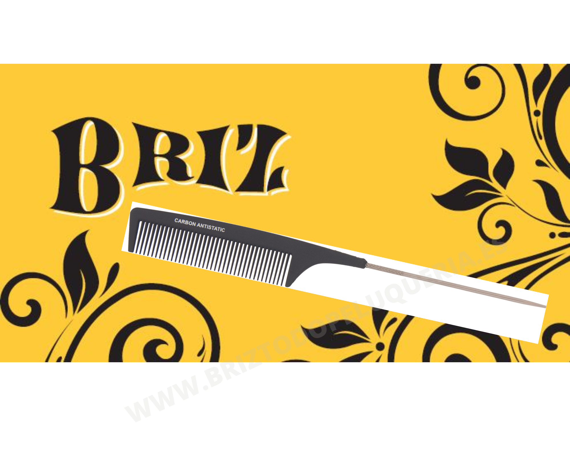 PEINE DE PÚA METÁLICA DE CARBONO ANTIESTÁTICO PROFESIONAL BRIZ