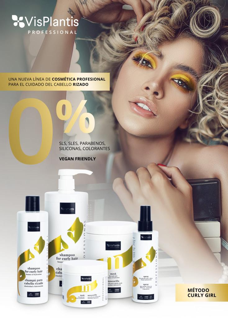 MASCARILLA para cabello RIZADO con ACIDO HIALURONICO apta para MÉTODO CURLY PROFESIONAL VIS PLANTIS - Imagen 3