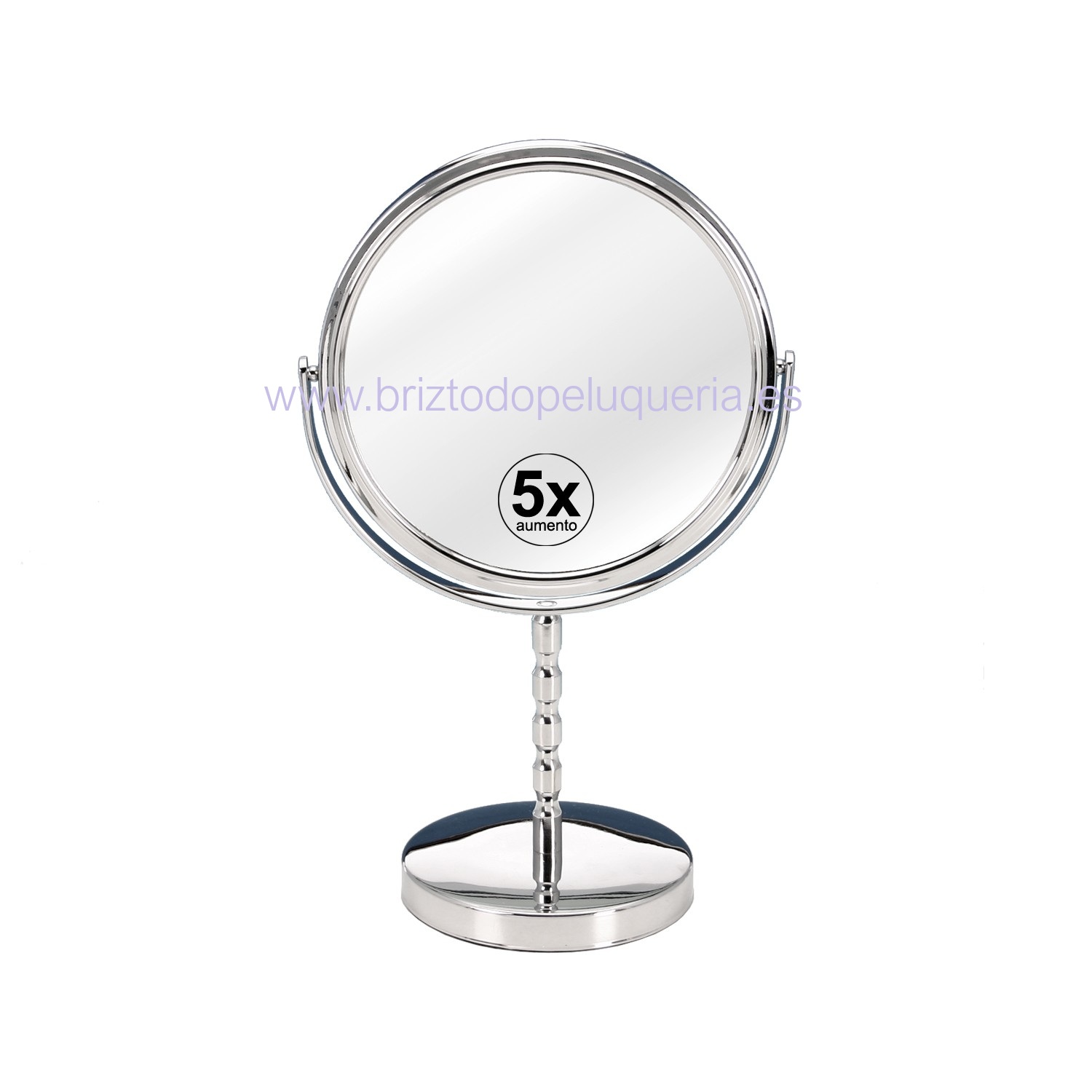 ESPEJO 5 AUMENTOS 2 CARAS X1/X5 METAL CROMADO Ø16x11x27cm E CAMACHO - Imagen 2